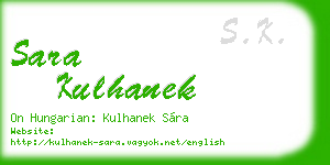 sara kulhanek business card